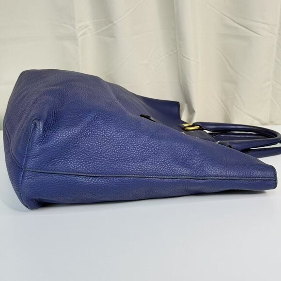 Prada Navy Blue Leathe Convertible Shopper Tote - Picture 4 of 9